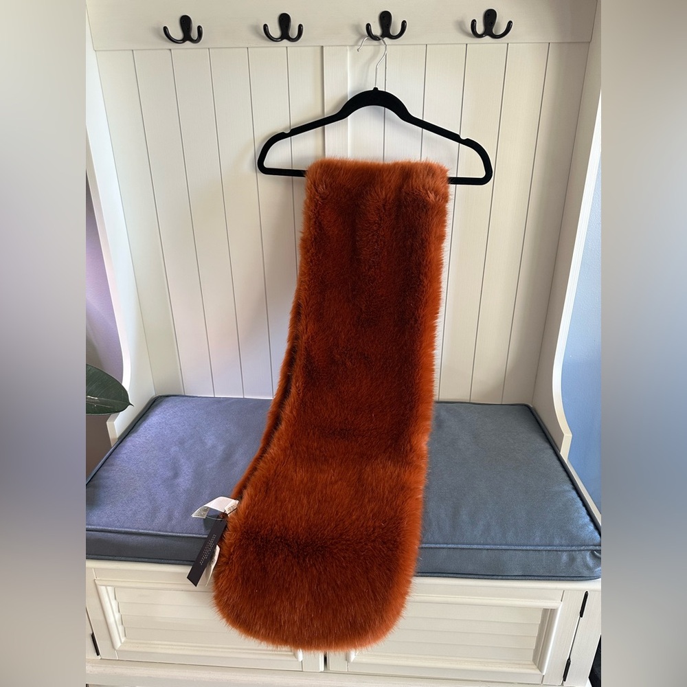 Rust Faux Fur Wrap